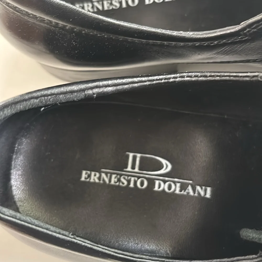 Ernesto‎ Dolani Black Leather Men's Oxford Dress Shoes Size EU38